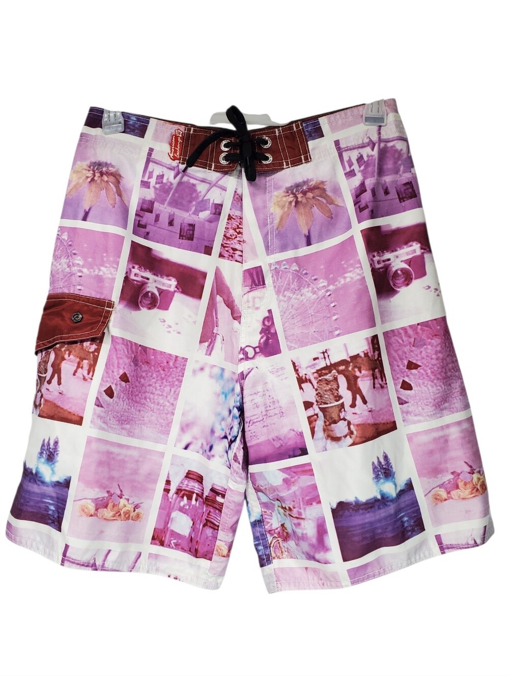 American Exchange Vintage Y2K Board Shorts Picture Beach Surf Swim Pool